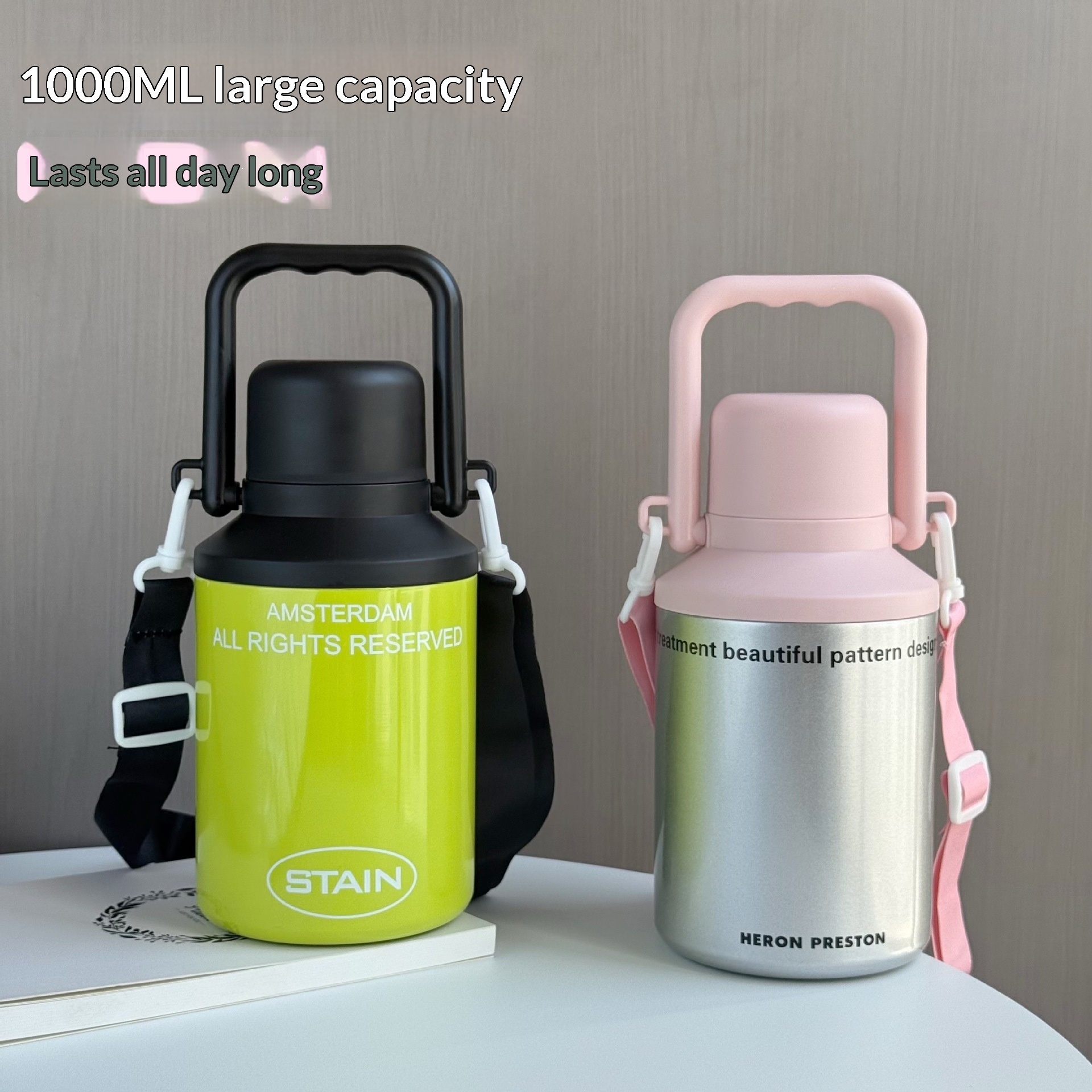 Portable Outdoor Sports Fitness Water Bottle With Straw And Handle - Image 9