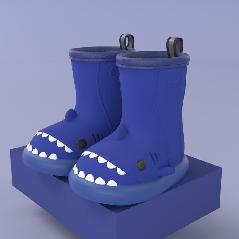 Children Boys Girls Cute Cartoon Waterproof Shoes Safety Rubber Shark Slippers Kids Rain Boots - Image 7