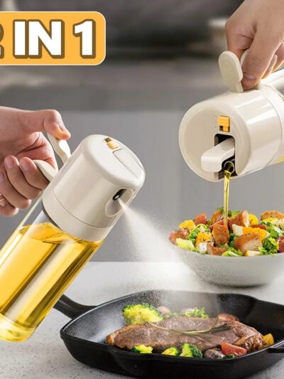 2 In 1 Oil Sprayer Bottle BBQ Cooking Oil Dispenser Olive Oil Pourers Sprayer Kitchen Baking Oil Mister Vinegar Bottle