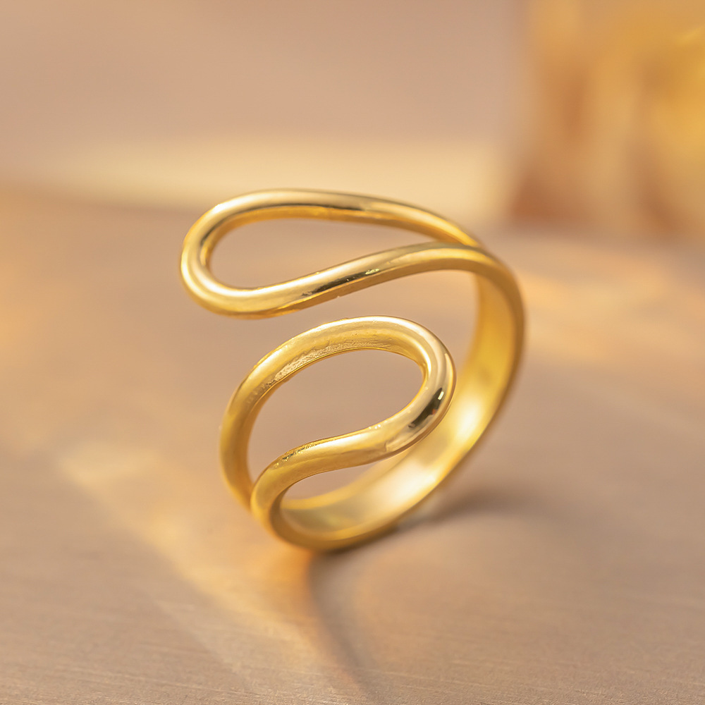 Open Adjustable Ring Retro Simple High-grade Titanium Steel Love - Image 4