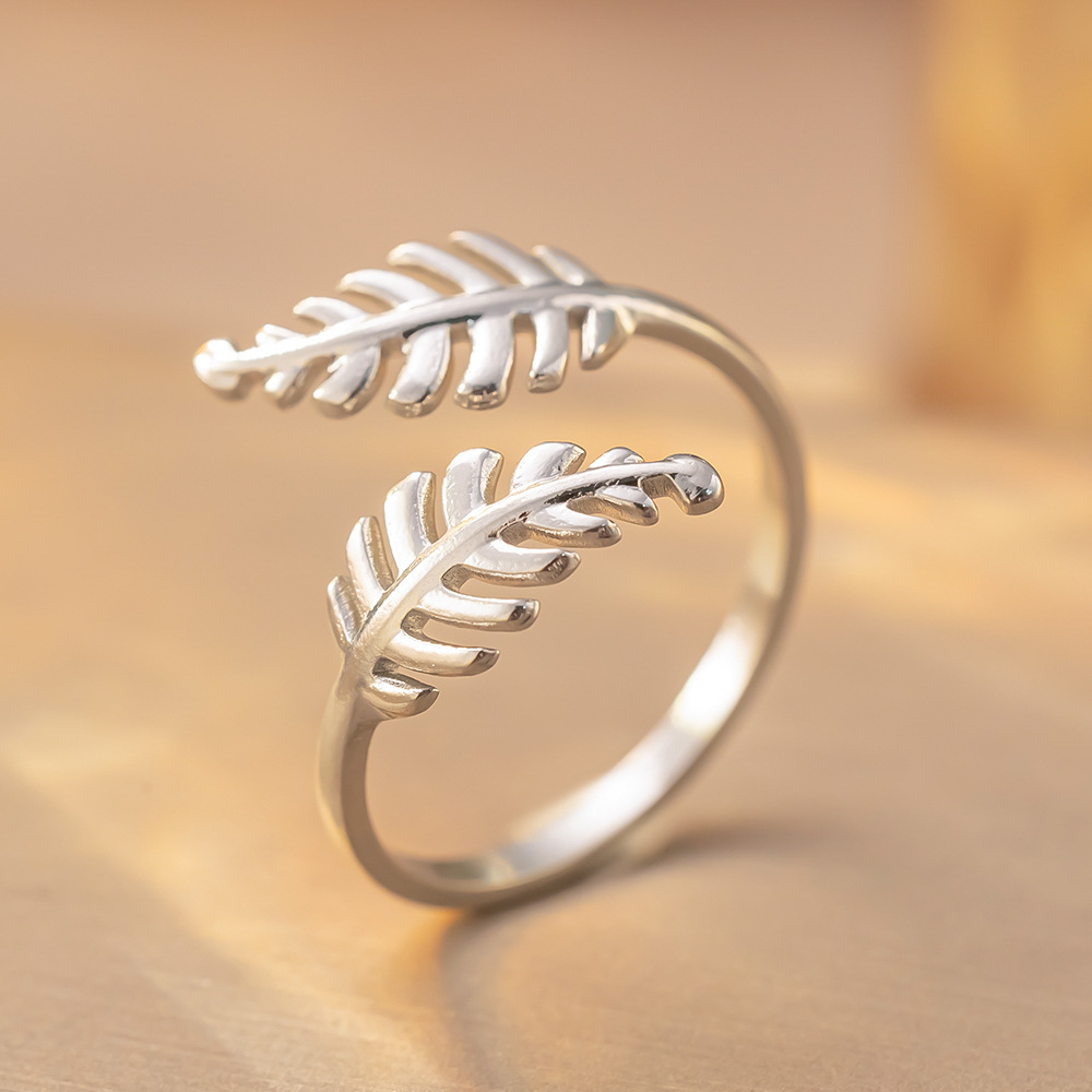Open Adjustable Ring Retro Simple High-grade Titanium Steel Love - Image 3