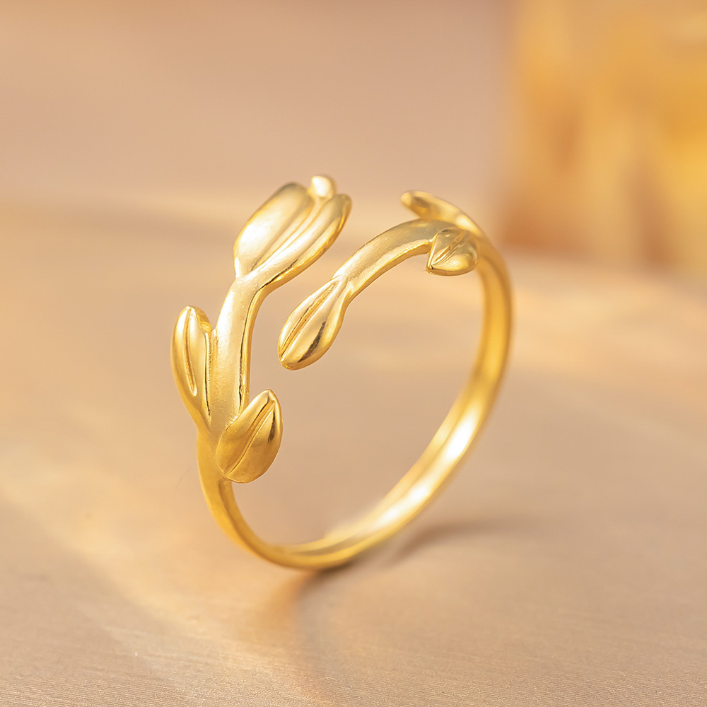 Open Adjustable Ring Retro Simple High-grade Titanium Steel Love - Image 2
