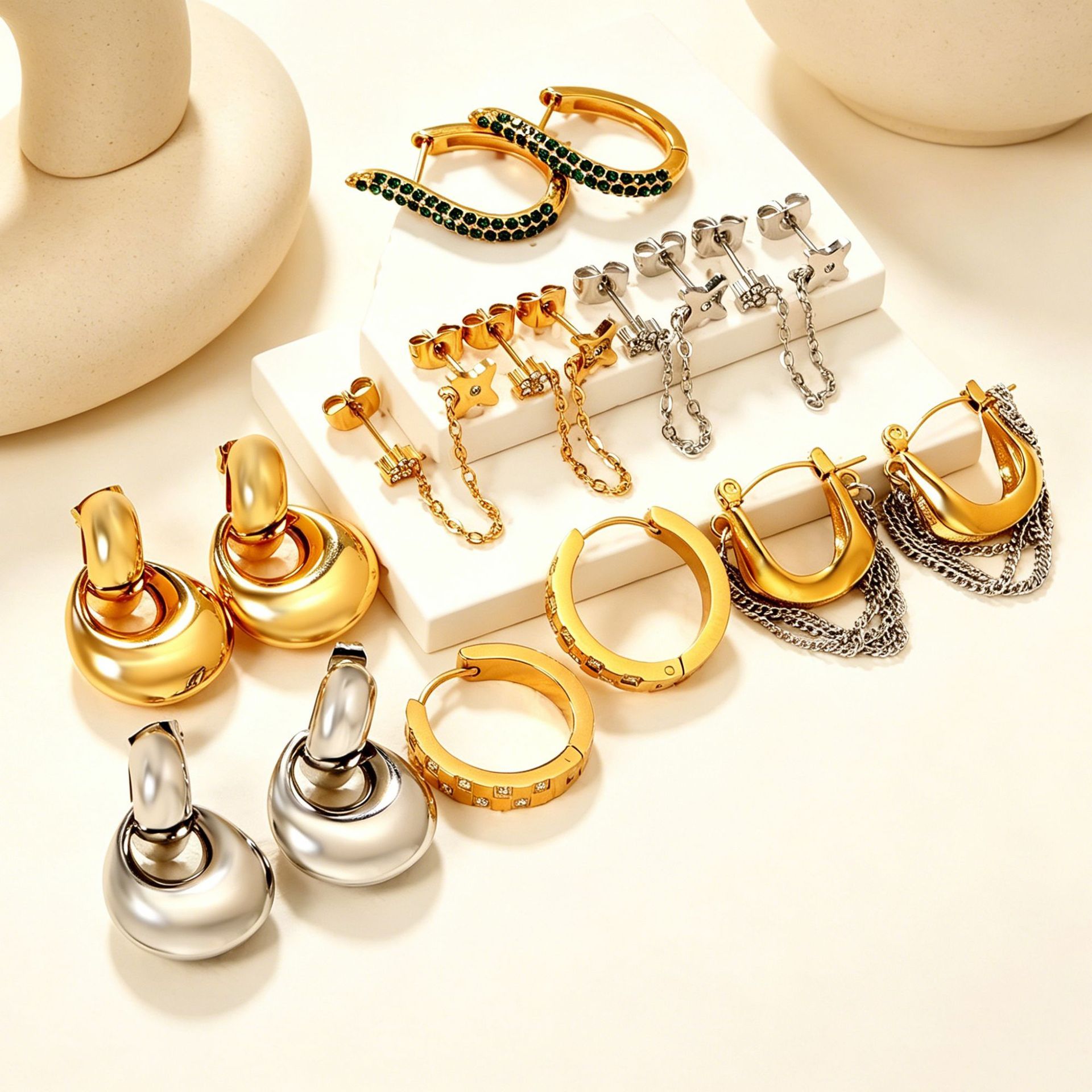Creative Design Handbag Chain Tassel Earrings - Image 6