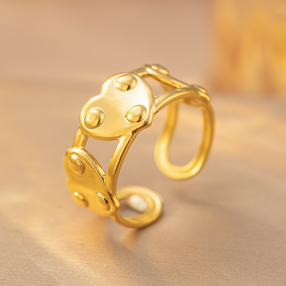 Open Adjustable Ring Retro Simple High-grade Titanium Steel Love - Image 10