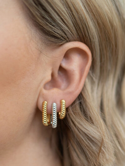Threaded U-shaped Earrings Womens Fashion Simple And Sophisticated