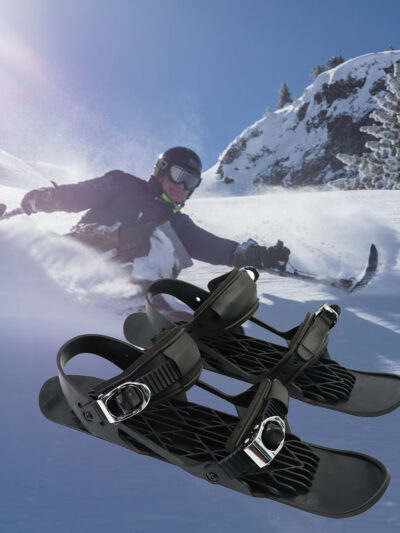 Mini Ski Skates Portable Short Skiboard Adjustable Skates Shoes For Snow