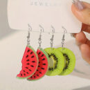Womens Watermelon Kiwi Earrings