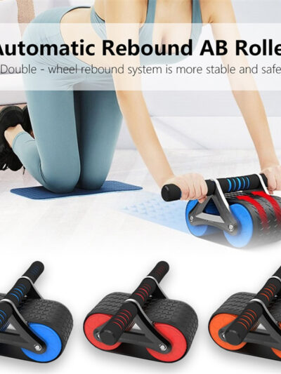 Double Wheel Abdominal Exerciser Women Men Automatic Rebound Ab Wheel Roller Waist Trainer Gym Sports Home Exercise Devices