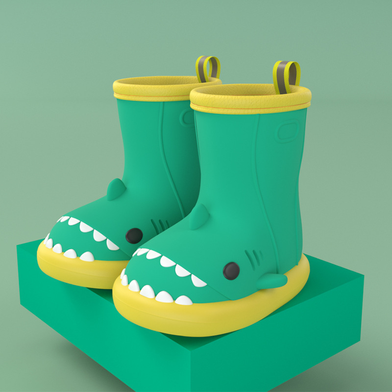 Children Boys Girls Cute Cartoon Waterproof Shoes Safety Rubber Shark Slippers Kids Rain Boots - Image 6