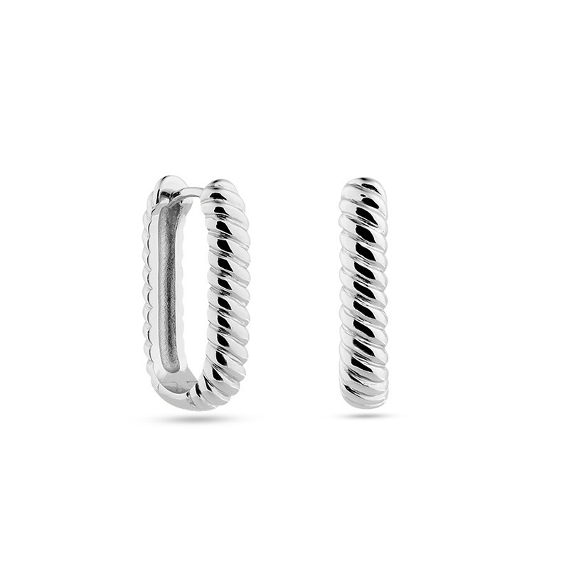 Threaded U-shaped Earrings Womens Fashion Simple And Sophisticated - Image 5