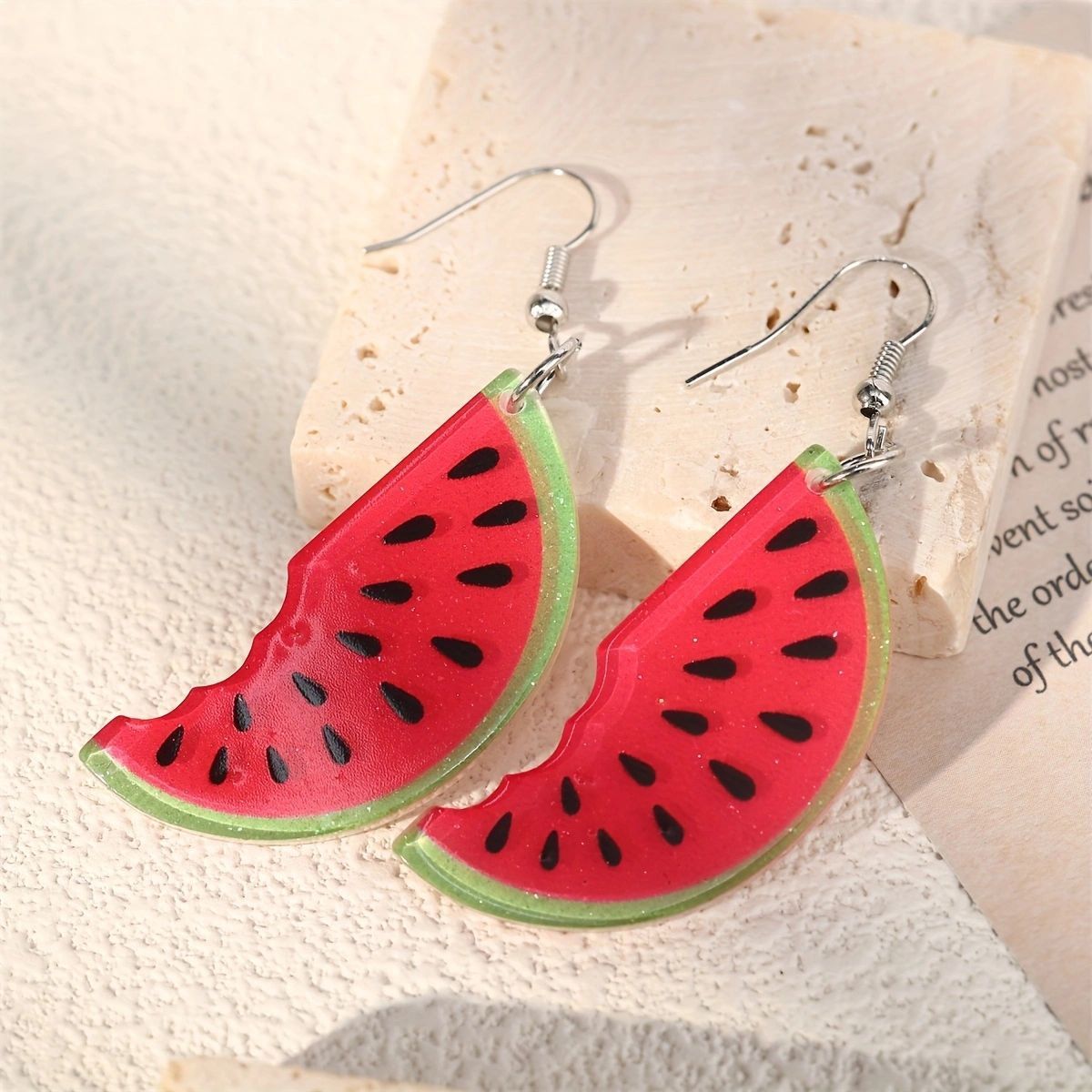 Womens Watermelon Kiwi Earrings - Image 7