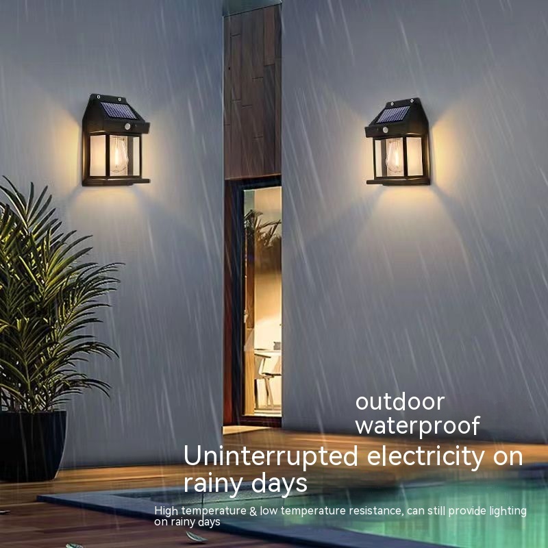 Outdoor Solar Waterproof Tungsten Induction Garden Wall Lamp - Image 5