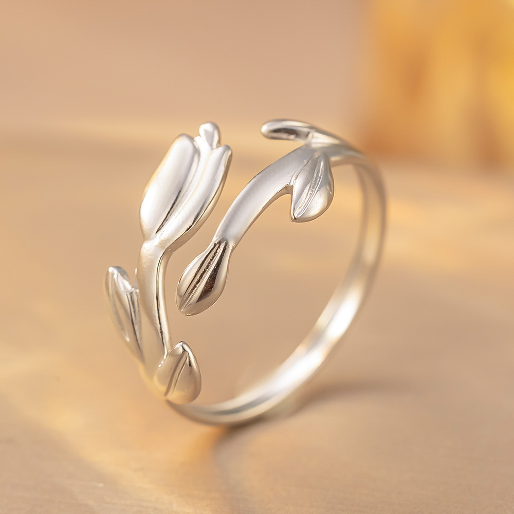 Open Adjustable Ring Retro Simple High-grade Titanium Steel Love - Image 6